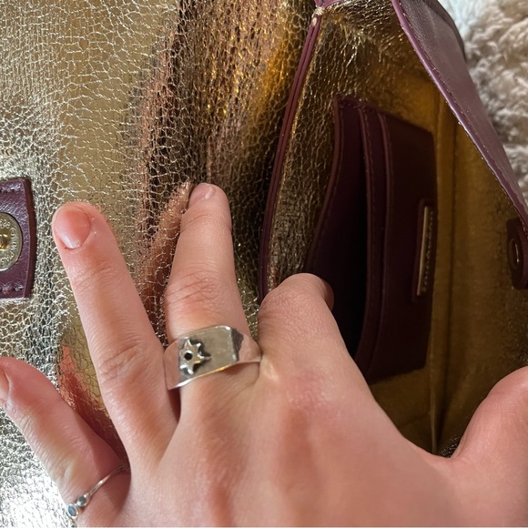 Burgundy Vegan Leather Crossbody Bag - Picture 10 of 10